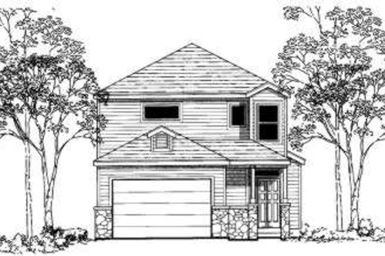 Exterior - Front Elevation for Traditional House Plan #303-351 - 3 bed, 2.5 bath