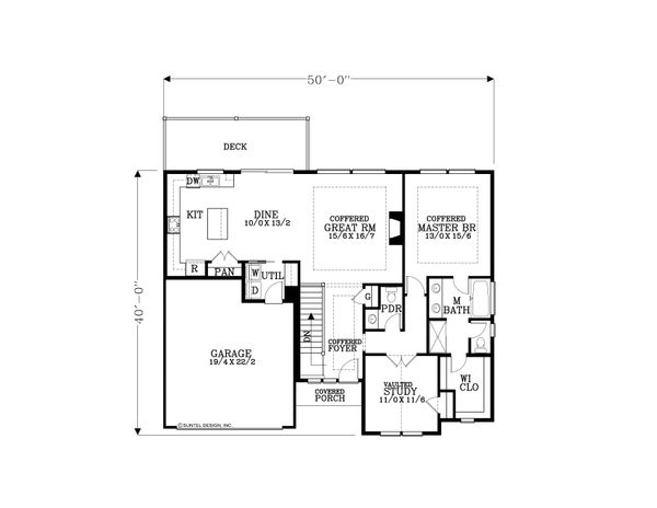 Craftsman Floor Plan - Main Floor Plan #53-527