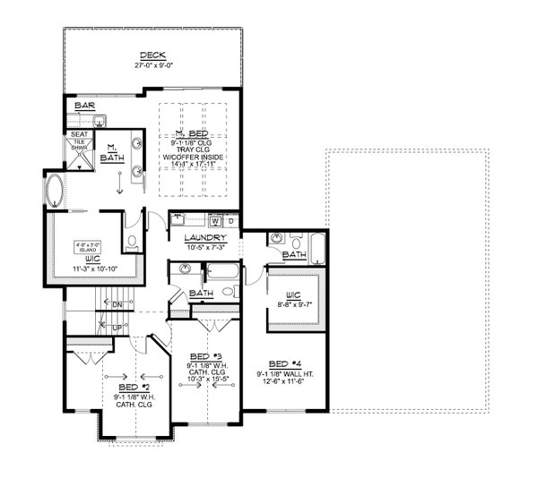 Architectural House Design - Floor Plan - Upper Floor for Traditional House Plan #1064-502 - 7 bed, 4.5 bath