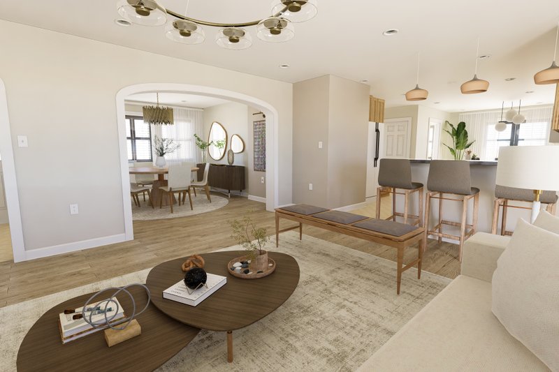 House Blueprint - Interior - Family Room for Traditional House Plan #1060-174 - 3 bed, 2 bath
