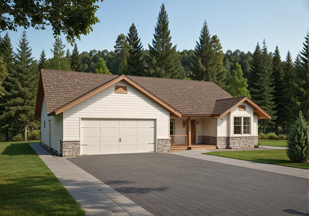 Exterior - Front Elevation 2 for Ranch House Plan #117-191 - 3 bed, 2 bath