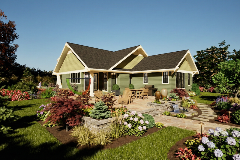 Dream House Plan - Exterior - Rear Elevation for Craftsman House Plan #48-1214 - 3 bed, 2 bath