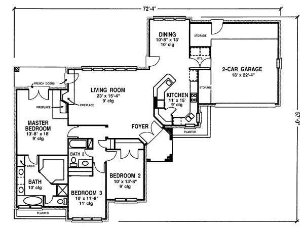 House Plan Design - European Floor Plan - Main Floor Plan #410-168