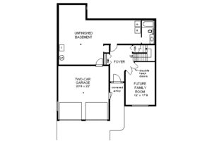 Floor Plan - Lower Floor for European House Plan #18-158 - 3 bed, 2 bath