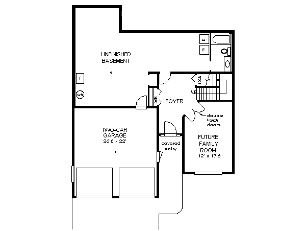 Architectural House Design - European Floor Plan - Lower Floor Plan #18-158