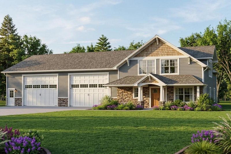 Home Plan - Exterior - Front Elevation 2 for Country House Plan #1064-74 - 1 bed, 1.5 bath
