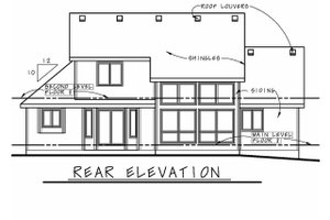 Exterior - Rear Elevation for Traditional House Plan #20-2560 - 3 bed, 2.5 bath