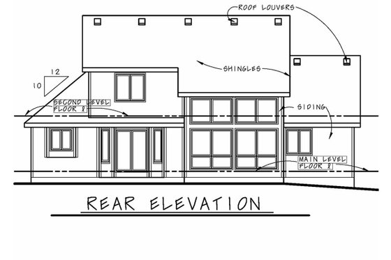 Exterior - Rear Elevation for Traditional House Plan #20-2560 - 3 bed, 2.5 bath