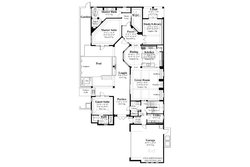 Home Plan - Floor Plan - Main Floor for Mediterranean House Plan #930-22 - 4 bed, 5 bath
