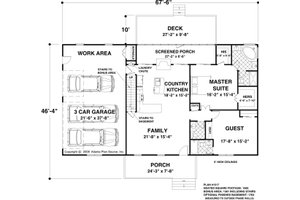 Floor Plan - Main Floor for Traditional House Plan #56-606 - 2 bed, 2.5 bath