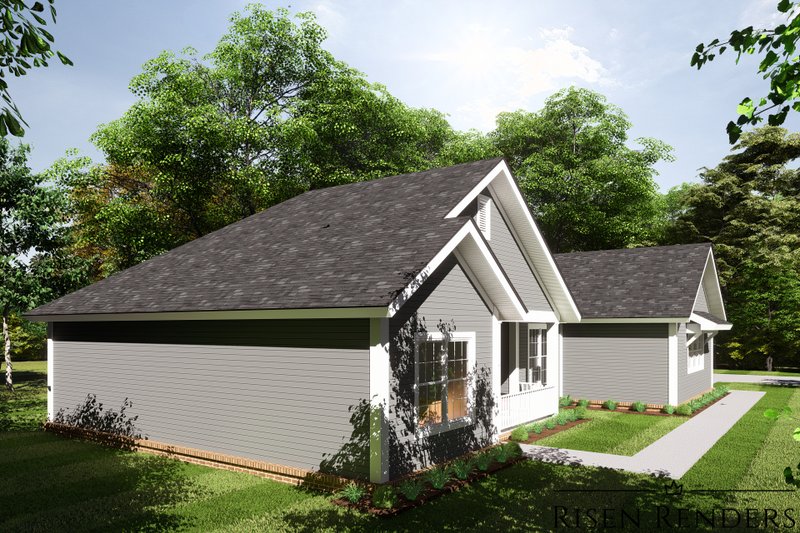 Architectural House Design - Exterior - Other Elevation 3 for Country House Plan #513-8 - 3 bed, 2 bath