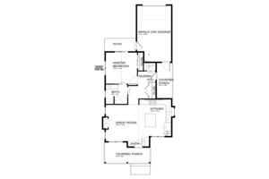 Floor Plan - Main Floor for Craftsman House Plan #895-53 - 1 bed, 1 bath