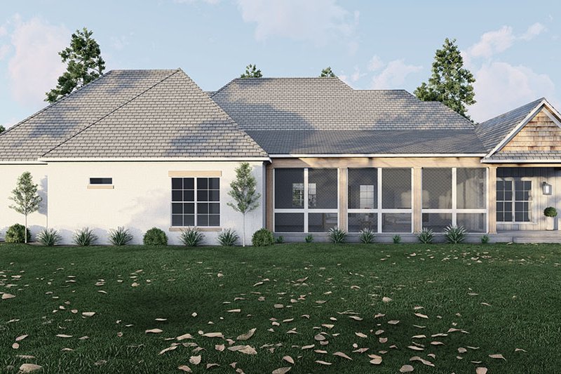 Architectural House Design - Exterior - Rear Elevation 1 for European House Plan #923-301 - 3 bed, 2.5 bath