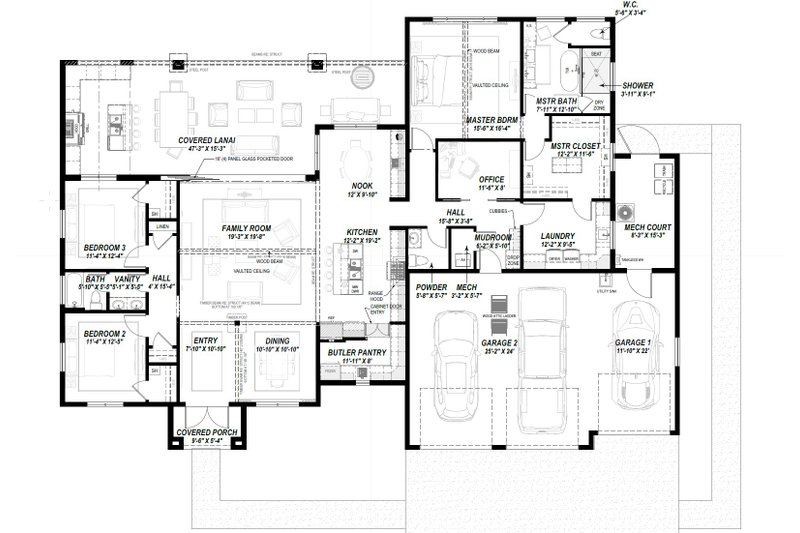 House Plan Design - Floor Plan - Main Floor for Contemporary House Plan #1069-42 - 3 bed, 2.5 bath
