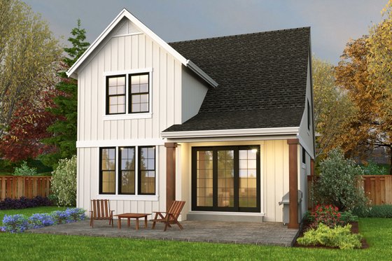 Exterior - Rear Elevation for Farmhouse House Plan #48-1043 - 4 bed, 3 bath