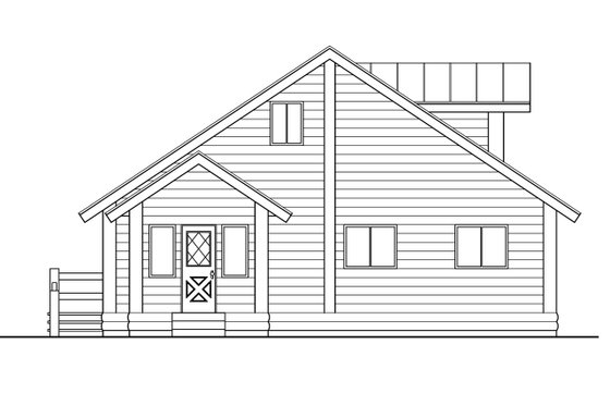 Exterior - Rear Elevation for Contemporary House Plan #124-439 - 3 bed, 2 bath