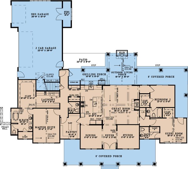 Farmhouse Floor Plan - Main Floor Plan #923-393