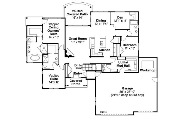 Ranch Floor Plan - Main Floor Plan #124-974