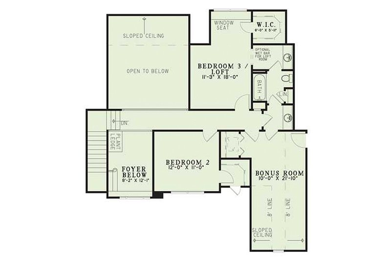 Home Plan - Floor Plan - Upper Floor for Traditional House Plan #17-2045 - 3 bed, 2.5 bath