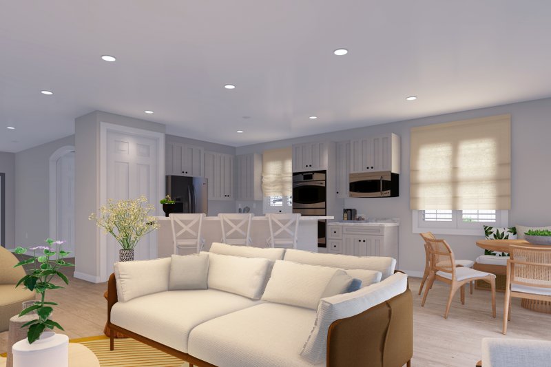 House Blueprint - Interior - Family Room 1 for Craftsman House Plan #1060-171 - 2 bed, 2 bath