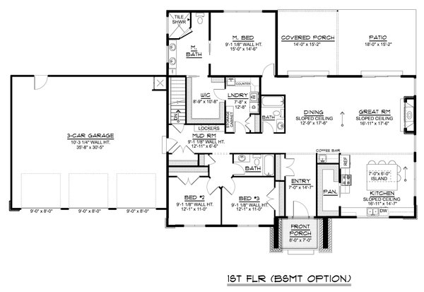 Home Plan - Floor Plan - Main Floor for Modern House Plan #1064-503 - 3 bed, 3 bath
