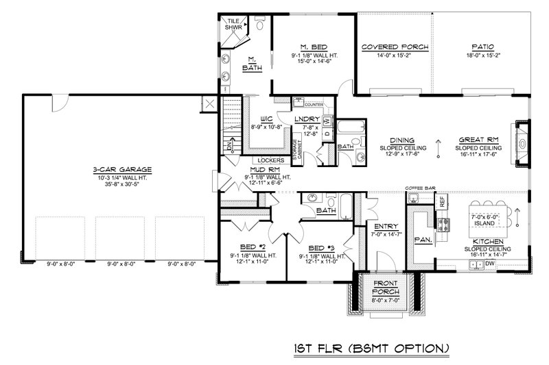 Home Plan - Floor Plan - Main Floor for Modern House Plan #1064-503 - 3 bed, 3 bath