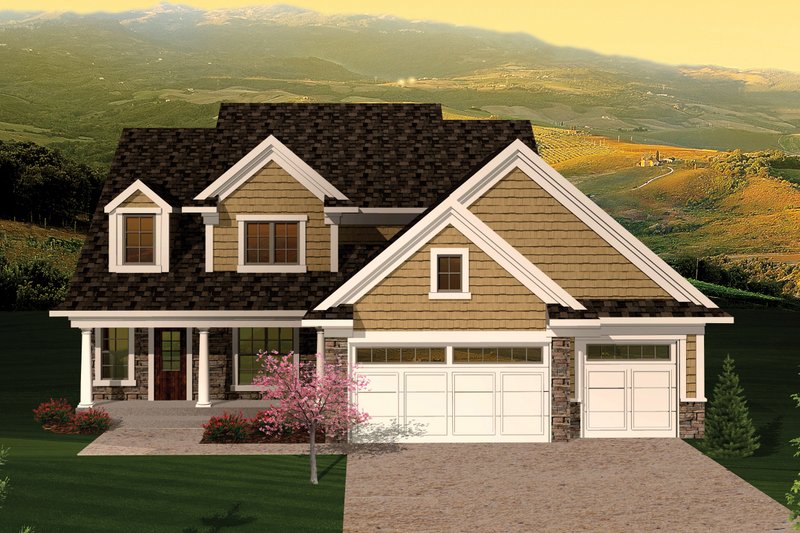 Home Plan - Traditional Exterior - Front Elevation Plan #70-1053