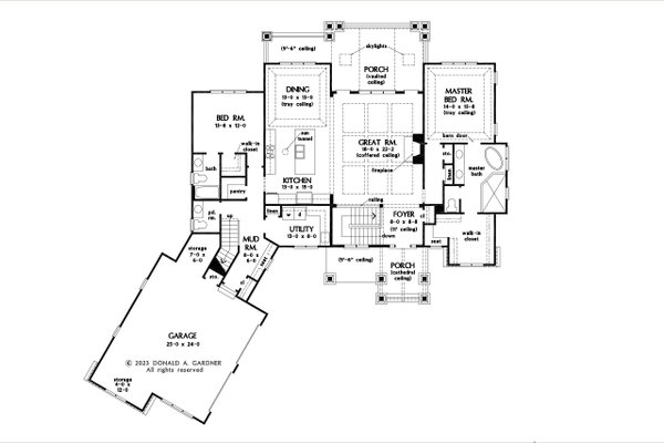 House Blueprint - Craftsman Floor Plan - Main Floor Plan #929-1178