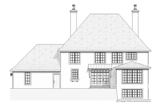 Exterior - Rear Elevation for European House Plan #901-79 - 4 bed, 2.5 bath
