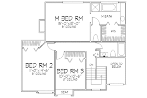 Floor Plan - Upper Floor for Country House Plan #320-436 - 3 bed, 2.5 bath