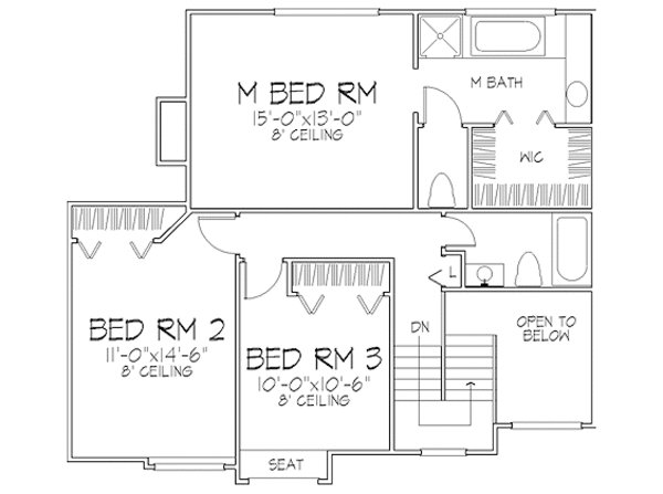 Dream House Plan - Country Floor Plan - Upper Floor Plan #320-436