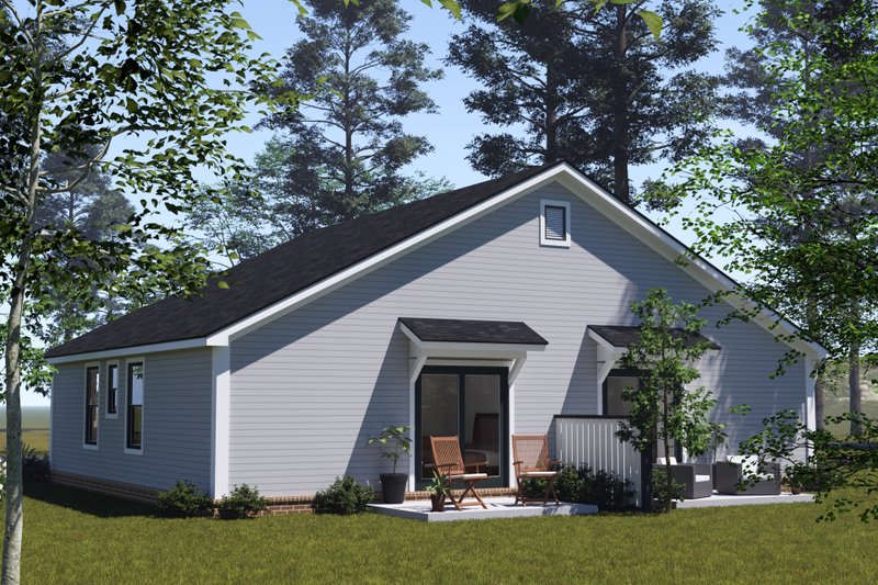 Dream House Plan - Exterior - Rear Elevation for Cottage House Plan #513-2340 - 2 bed, 2 bath