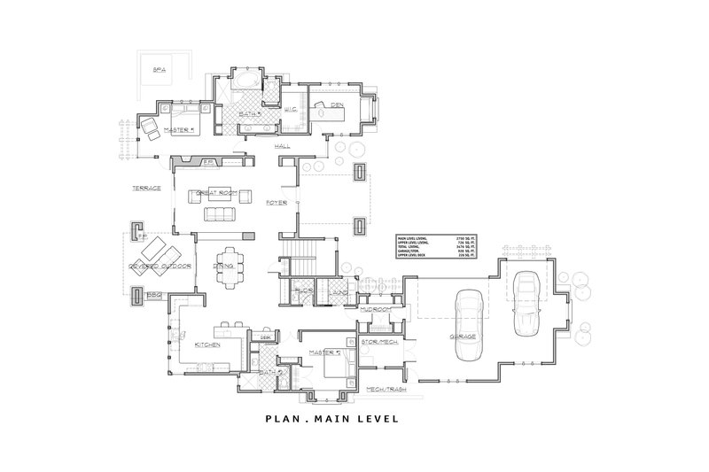 Architectural House Design - Floor Plan - Main Floor for Craftsman House Plan #892-7 - 4 bed, 3.5 bath