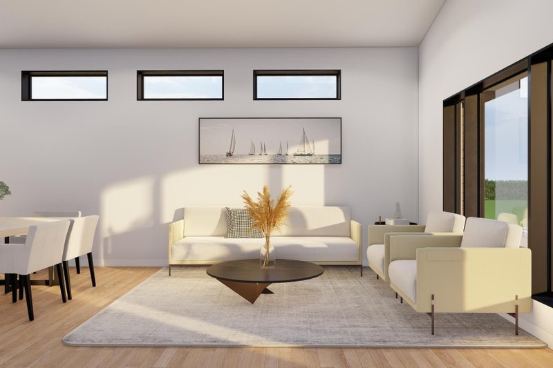 House Blueprint - Interior - Family Room 1 for Modern House Plan #923-434 - 3 bed, 2 bath