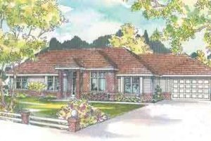 Ranch Exterior - Front Elevation Plan #124-484
