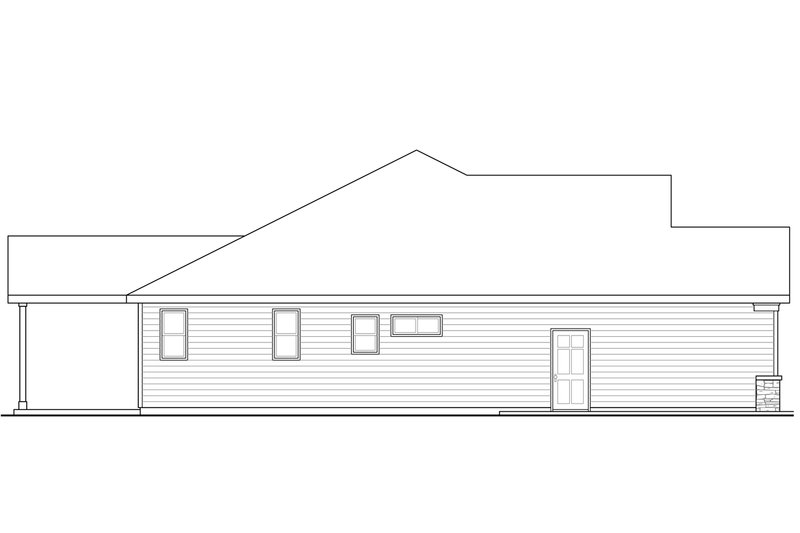 House Plan Design - Exterior - Other Elevation for Ranch House Plan #124-1029 - 3 bed, 2 bath
