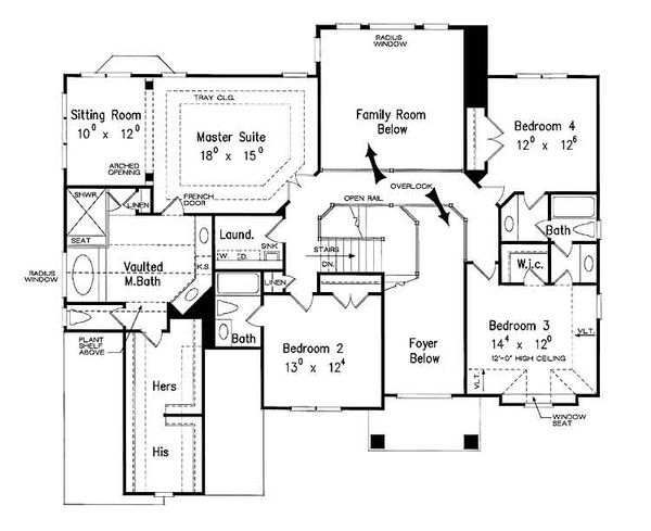 House Design - European Floor Plan - Upper Floor Plan #927-24