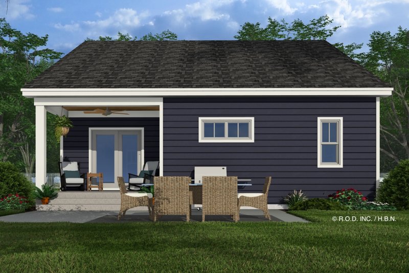 Dream House Plan - Exterior - Rear Elevation for Bungalow House Plan #51-1333 - 3 bed, 2 bath