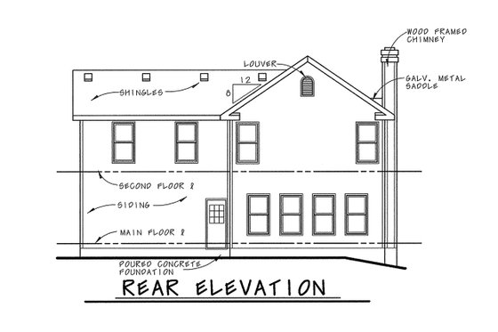 Exterior - Front Elevation 4 for Country House Plan #20-2218 - 3 bed, 2.5 bath
