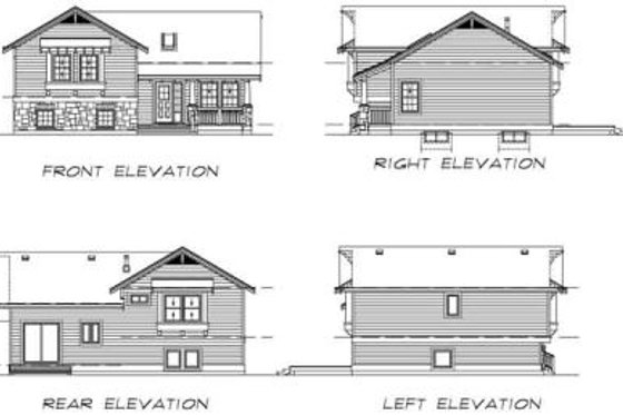 Exterior - Rear Elevation for Craftsman House Plan #47-391 - 3 bed, 2 bath