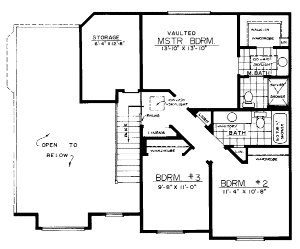 Traditional Floor Plan - Upper Floor Plan #303-435