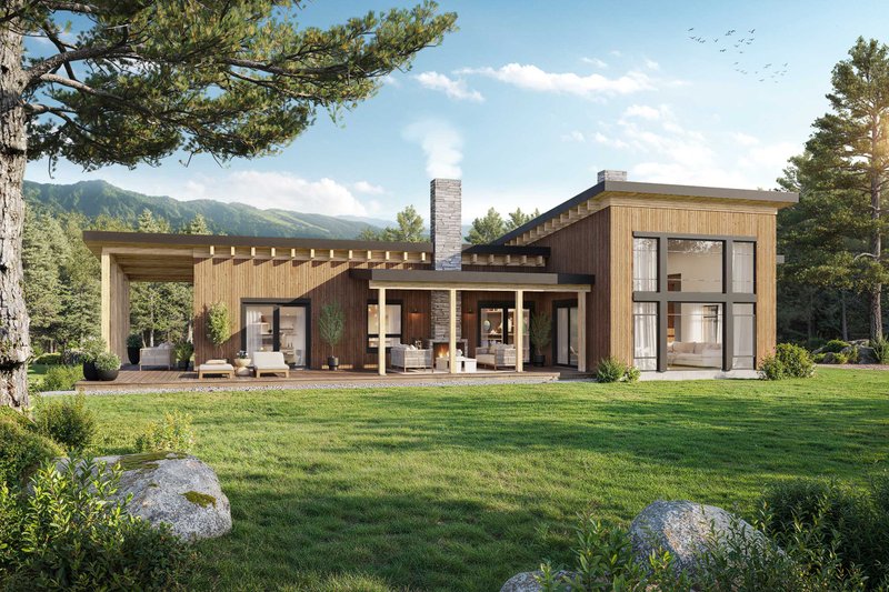 Architectural House Design - Exterior - Rear Elevation for Contemporary House Plan #924-1 - 3 bed, 2 bath