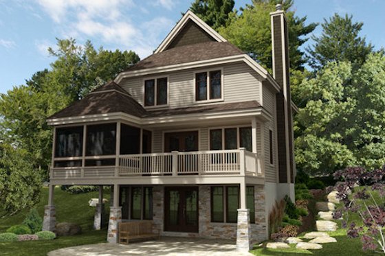 Exterior - Front Elevation for Farmhouse House Plan #138-343 - 4 bed, 2.5 bath
