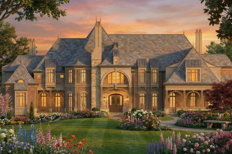 House Plan Design - Exterior - Front Elevation 3 for European House Plan #119-167 - 5 bed, 6.5 bath