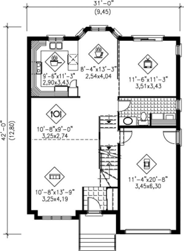 Contemporary Floor Plan - Main Floor Plan #25-4241