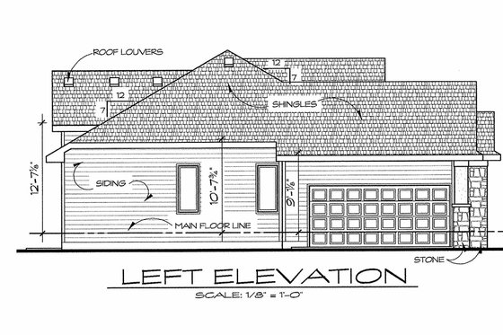 Exterior - Other Elevation for Traditional House Plan #20-2096 - 3 bed, 2 bath