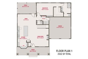 Floor Plan - Main Floor for Craftsman House Plan #461-70 - 4 bed, 3.5 bath