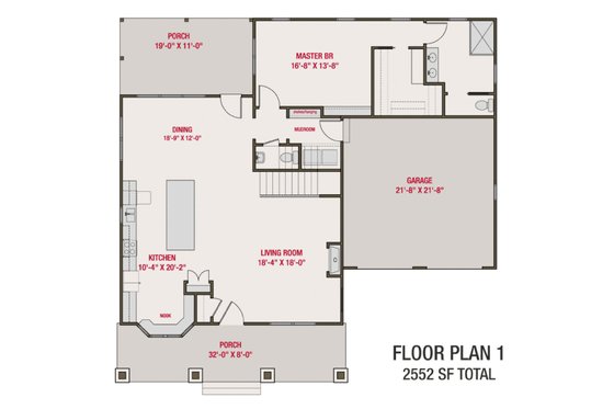 Floor Plan - Main Floor for Craftsman House Plan #461-70 - 4 bed, 3.5 bath