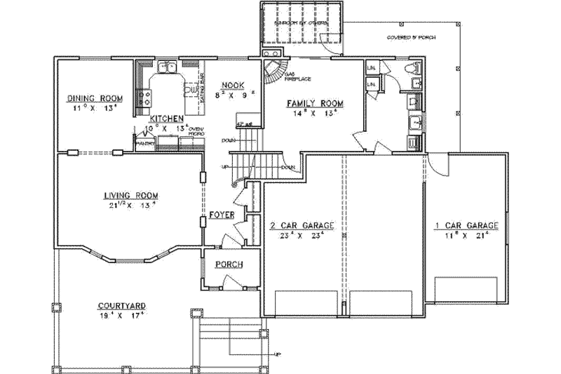 Architectural House Design - Floor Plan - Main Floor for Traditional House Plan #117-225 - 4 bed, 3 bath