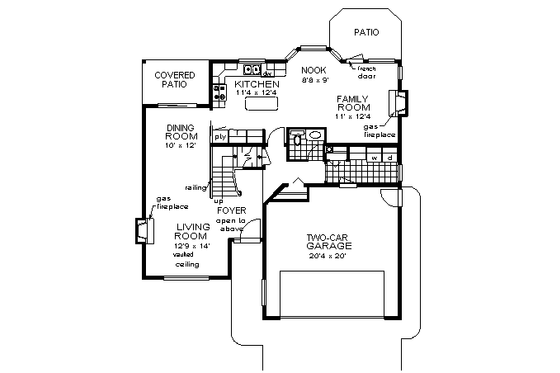 Floor Plan - Main Floor for European House Plan #18-255 - 3 bed, 2.5 bath